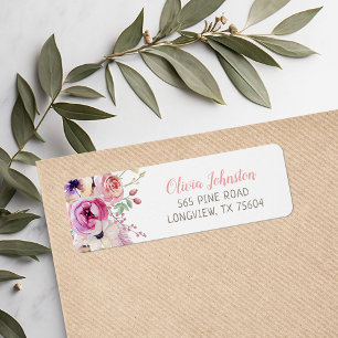 Boho Floral Return Address