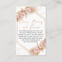 Boho Floral Rose Gold Bring A Recipe Insert