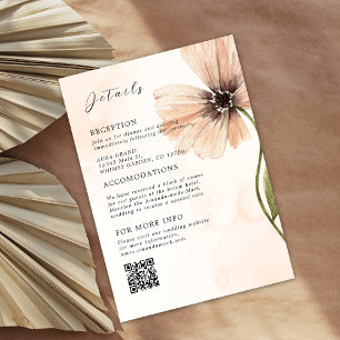 Boho Floral Rustic Fall Autumn Wedding Enclosure  Invitation