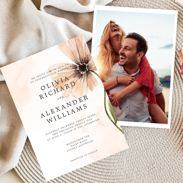 Boho Floral Rustic Fall Autumn Wedding Invitation (Creator Uploaded)