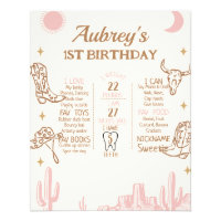 Boho Floral Safari Birthday Milestone Poster