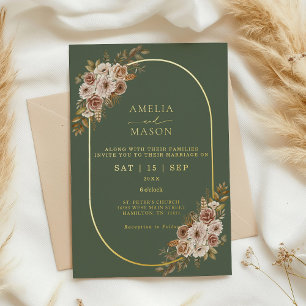 Boho Floral Sage Green and Gold Wedding