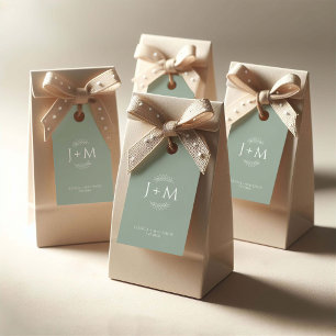 Boho Floral Sage Green Wedding  Gift Tags