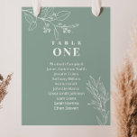 Boho Floral Sage Green Wedding Seating Charts Card<br><div class="desc">Wedding seating chart cards are chraacterised by boho style, floral artwork, and sage green colours, with a mix of different font styles, often in different sizes, to create a unique, eclectic look that makes these seating charts a natural aesthetic. Printed on high-quality cardstock, they will surely impress your guests and...</div>