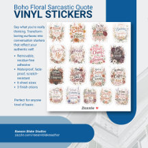 Boho Floral Sarcastic Quote Stickers