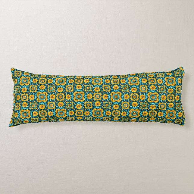 Boho Floral Seamless Pattern in Vibrant Folk Style Body Cushion (Front)