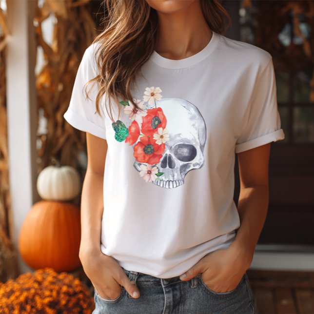 Boho Floral Skull T-Shirt (Sugar Skull Shirt)