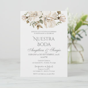 Boho Floral Spanish Wedding Invitation