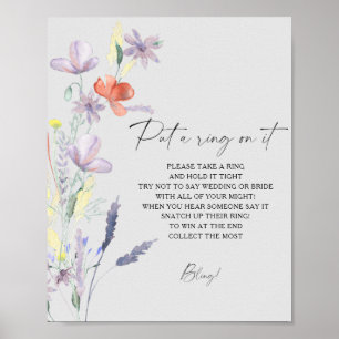Boho Floral spring put a ring on it game poster
