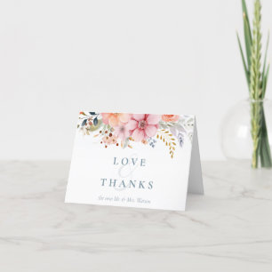 Boho Floral Spring Summer Wedding Thank You Card