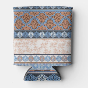 Boho Floral Stripes: Ethnic Seamless Collection Can Cooler