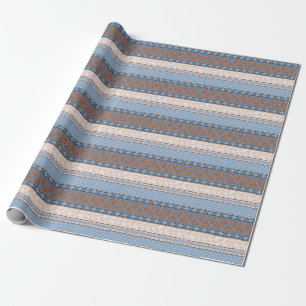 Boho Floral Stripes: Ethnic Seamless Collection Wrapping Paper
