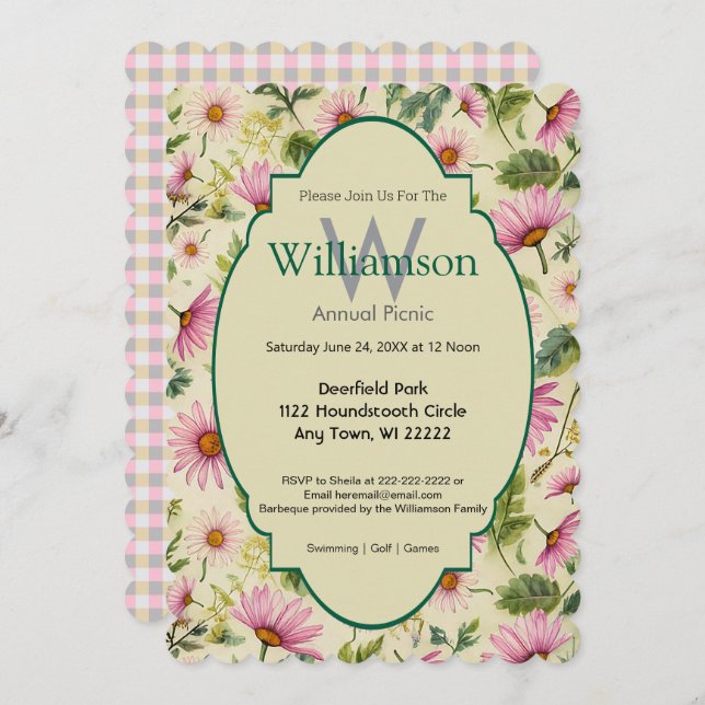 Boho Floral Summer Event Invitation  (Front/Back)
