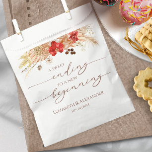 Boho Floral Sweet Ending New Begin Wedding Favour Bags