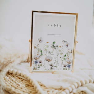 Boho Floral Table Number Card