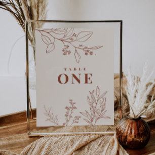 Boho Floral Table Numbers Poster