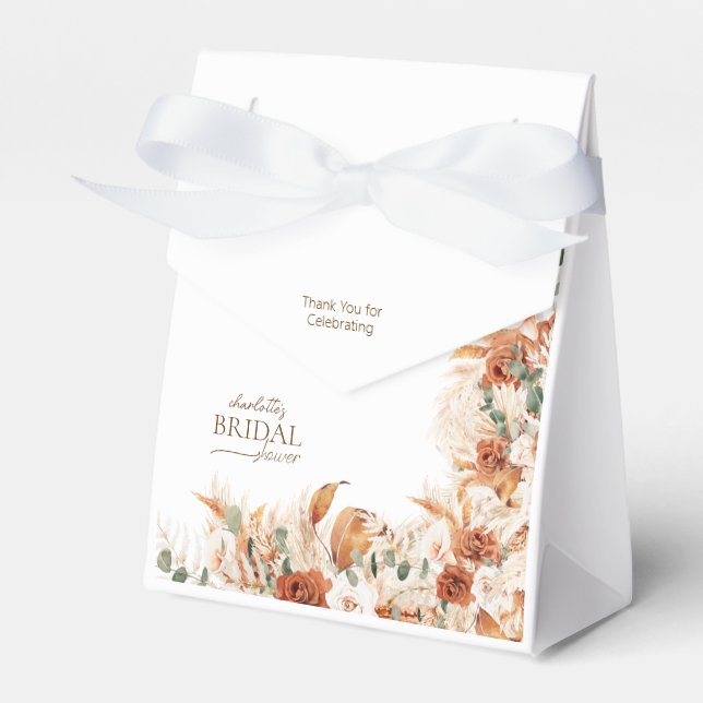 Boho Floral Terracotta and Tequila Bridal Shower Favour Box (Front Side)