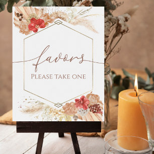 Boho Floral Terracotta Bridal Shower Favours Sign