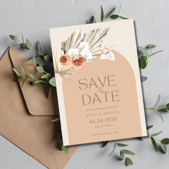 Boho Floral Terracotta Wedding Save The Date (Creator Uploaded)