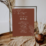 Boho Floral Terracotta Wedding Seating Charts Card<br><div class="desc">Wedding seating chart cards are chraacterised by boho style,  floral artwork,  terracotta,  and beige colours,  with a mix of different font styles,  often in different sizes,  to create a unique,  eclectic look that makes these invitations a natural aesthetic.</div>