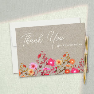 Boho Floral Thank you Card