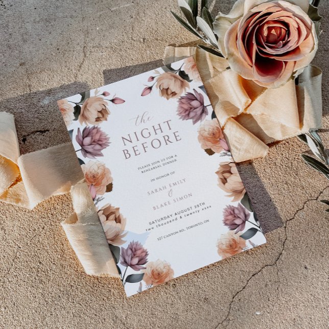 Boho Floral The Night Before Rehearsal Dinner  Invitation (Creator Uploaded)