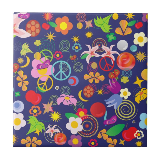 Boho floral tile (Front)