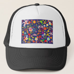 Boho floral trucker hat