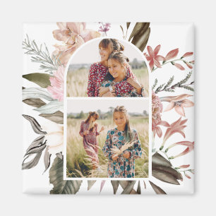 Boho Floral Two Photo  Magnet