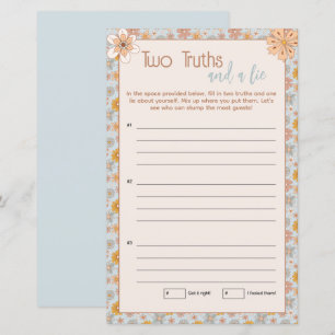 Boho Floral Two Truths and a Lie Game