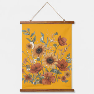 Boho Floral Wall Tapestry – Sunflowers