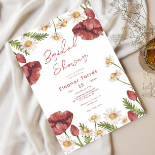 Boho Floral Watercolor Bridal Shower Invitation