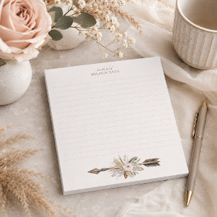 Boho Floral Watercolor Notepad – Rustic Antler Dee