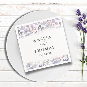 Boho Floral Watercolor Pattern Wedding Napkin
