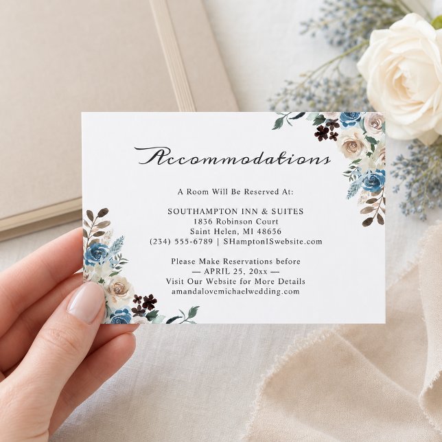 Boho Floral Wedding Accommodations Card (Creator Uploaded)