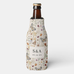 Boho Floral Wedding Bottle Cooler