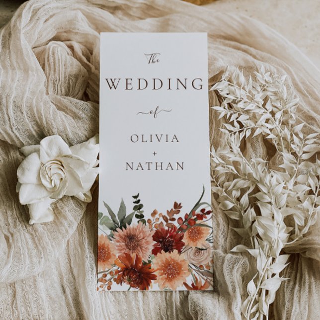 Boho Floral Wedding Ceremony Reception Program (Creator Uploaded)