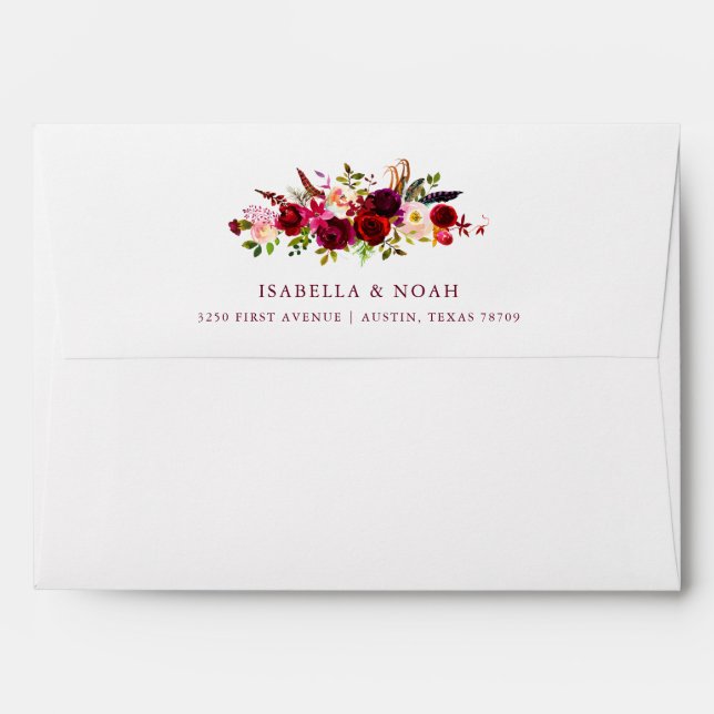Boho Floral | Wedding Envelope (Back (Top Flap))