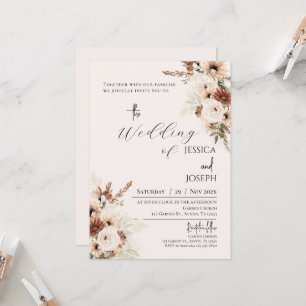 Boho Floral Wedding Invitation