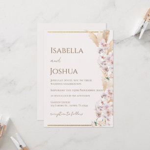 Boho Floral Wedding Invitation