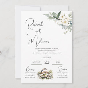 Boho Floral Wedding Invitation