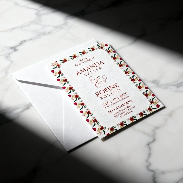 Boho Floral Wedding Invitation (Creator Uploaded)