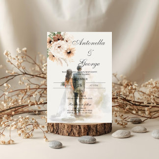 Boho Floral Wedding Invitation