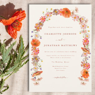 Boho Floral Wedding Invitation