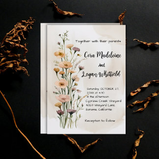 Boho Floral Wedding  Invitation