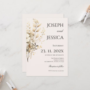Boho Floral Wedding  Invitation