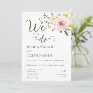 Boho Floral Wedding Invitation