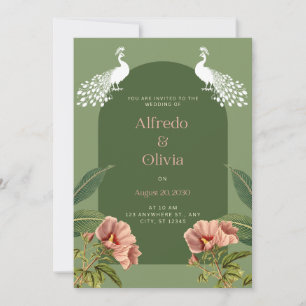 Boho floral  wedding invitation