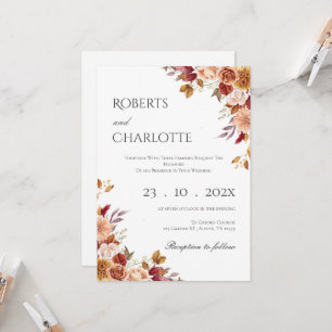 Boho Floral Wedding Invitation