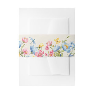 Boho Floral Wedding  Invitation Belly Band